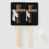 復活したイエス・キリスト ヴィンテージ イースタークロス 名前入り ハンドファン (正面&裏面)