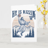 復活したイースターのイエス キリスト教の信仰 Rizzin' カード (黄色い花)