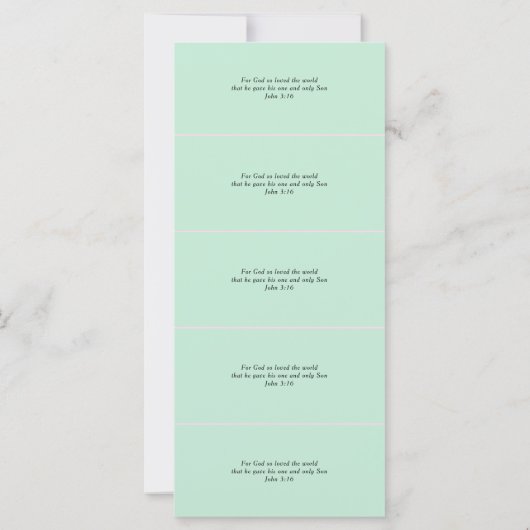 復活した宗教的なクリスチャンのミントイースター座席表 (裏面)