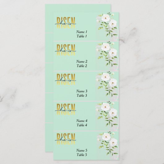 復活した宗教的なクリスチャンのミントイースター座席表 (正面/裏面)