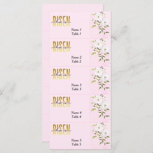 復活した宗教的クリスチャンピンクイースター座席表 (正面/裏面)