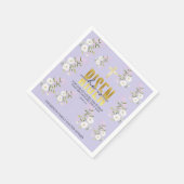 復活した宗教的クリスチャン引用文ラベンダーイースター スタンダードカクテルナプキン (角)