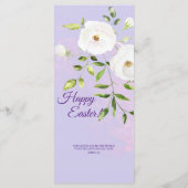 復活した宗教的クリスチャン引用文ラベンダーイースター メニュー (裏面)