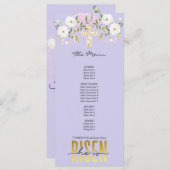 復活した宗教的クリスチャン引用文ラベンダーイースター メニュー (正面/裏面)