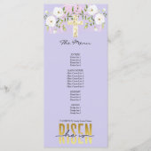 復活した宗教的クリスチャン引用文ラベンダーイースター メニュー (正面)