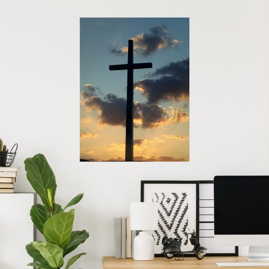 復活した王イースターサンセットクリスチャンのポスターアート ポスター (ホームオフィス)