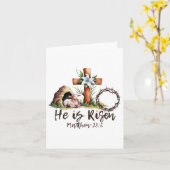 復活した羊の仔よ、十字架のイエス・キリスト、イースター カード (黄色い花)