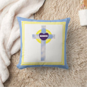 復活した青い空クロスキリスト教復活の日 クッション (ブランケット)