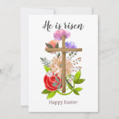 復活した、 花の木のイースタークロス、 宗教的 シーズンカード (正面)