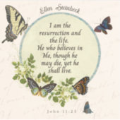 復活と命 – John 11:25ステッカー シール (正面)