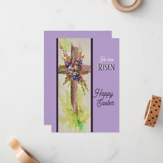 復活のクロス フラット ノートカード (正面/裏面インサイチュ)