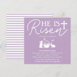 復活のラベンダーミストイースター招待状 招待状