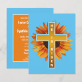 復活の主 イースター お祝い 十字架 ヒマワリ 招待状 (正面/裏面)