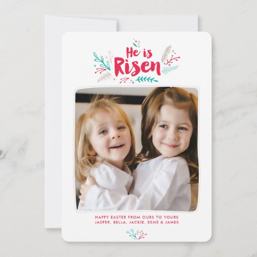 復活の主 イースター 4枚写真 フラットカード 招待状 (正面)