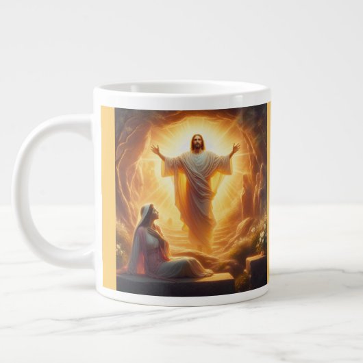 復活の光: イエス・キリストの復活 ジャンボコーヒーマグカップ (左)