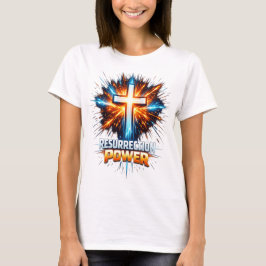 復活の力 キリスト教の十字架Tシャツ Tシャツ