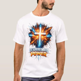 復活の力 キリスト教 十字架 Tシャツ