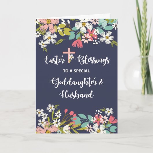 復活の女神と夫のイースター恵み カード (正面)