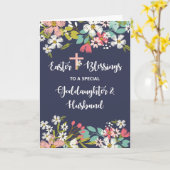 復活の女神と夫のイースター恵み カード (黄色い花)