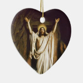 復活の後マリアと共にイエス セラミックオーナメント (右)