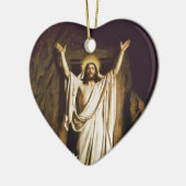 復活の後マリアと共にイエス セラミックオーナメント (左)