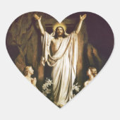 復活の後マリアと共にイエス ハートシール (正面)