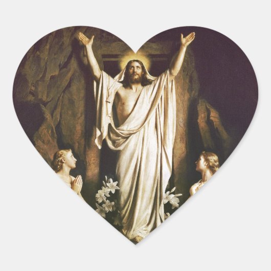 復活の後マリアと共にイエス ハートシール (正面)