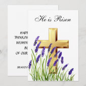 復活の水彩画イースターロベンジクロス 招待状 (正面/裏面)