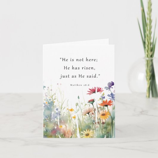 復活の水彩画 折りたたみ ホリデーカード (正面)