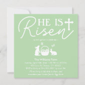 復活の知らせ パステルグリーンのイースター招待状 招待状 (正面)