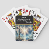 復活を待つ海の上でイエスが十字架につけられた トランプ (裏面)