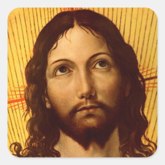復活キリストのステッカー スクエアシール (正面)