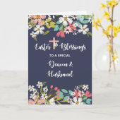 復活キリストのデアコンと夫のイースター恵み カード (黄色い花)