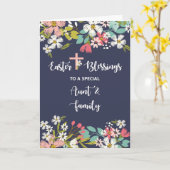 復活キリストの叔母と家族のイースター恵み カード (黄色い花)