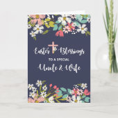 復活キリストの叔父と妻のイースター恵み カード (正面)