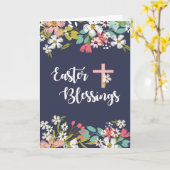 復活キリストの復活祭の恵み海軍の花 カード (黄色い花)