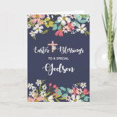 復活キリストの花のゴッドソンイースター恵み カード (正面)