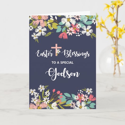 復活キリストの花のゴッドソンイースター恵み カード (黄色い花)