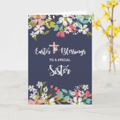 復活キリストの花の姉妹イースター恵み カード (黄色い花)