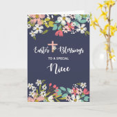 復活キリストの花の姪の復活祭恵み カード (黄色い花)