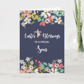 復活キリストの花の息子イースター恵み カード (正面)