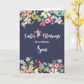 復活キリストの花の息子イースター恵み カード (黄色い花)