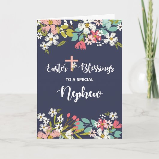 復活キリストの花の甥のイースター恵み カード (正面)