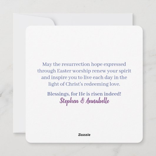 復活ライフ宗教的イースタークロス聖なる書物、 経典 シーズンカード (裏面)