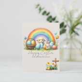 復活動物虹バニーファミリーネーム恵み シーズンポストカード (スタンド正面)