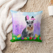 復活卵バニーチックス付きミニチュアシュナウザー クッション (ブランケット)