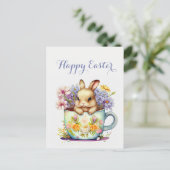 復活水色 – フローラ – 復活祭 – グリーティングエレガント – イースター シーズンポストカード (スタンド正面)