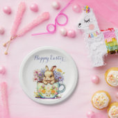 復活水色 – フローラ – 復活祭 – グリーティングエレガント – イースター ペーパープレート (パーティー)