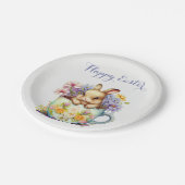 復活水色 – フローラ – 復活祭 – グリーティングエレガント – イースター ペーパープレート (アングル)