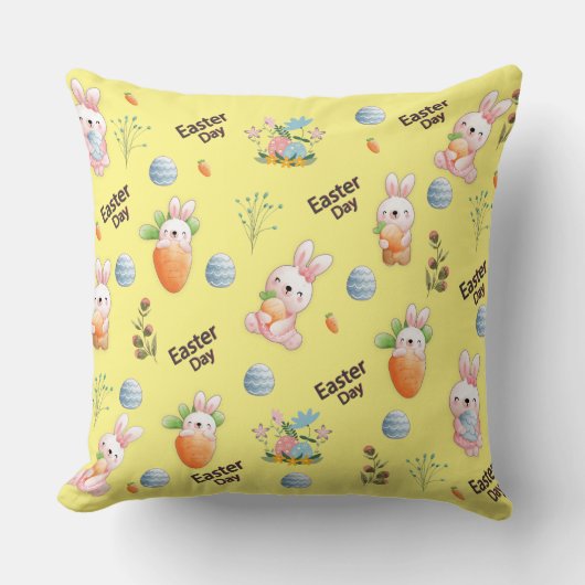 復活祭うさぎパターン クッション (正面)
